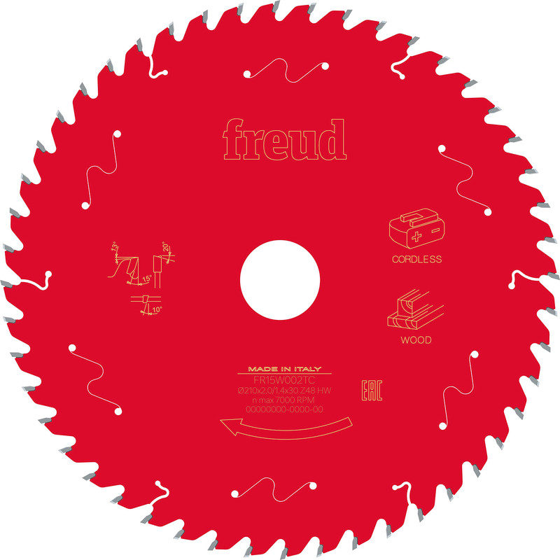 Freud Cordless Table Saw Blade 210 x 30 x T48