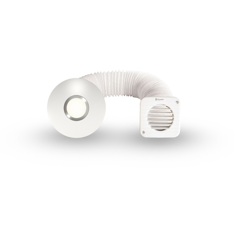 Xpelair Simply Silent 100mm Round Shower Extractor Fan Timer & LED Light