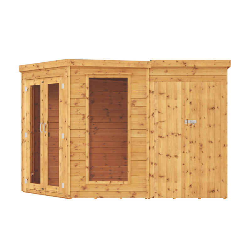 Mercia Premium Corner Summerhouse with Side Shed 11' x 7'