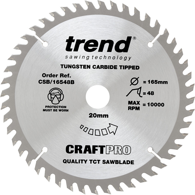 Trend Craft Circular Saw Blade 165 x 48T x 20mm CSB/16548B