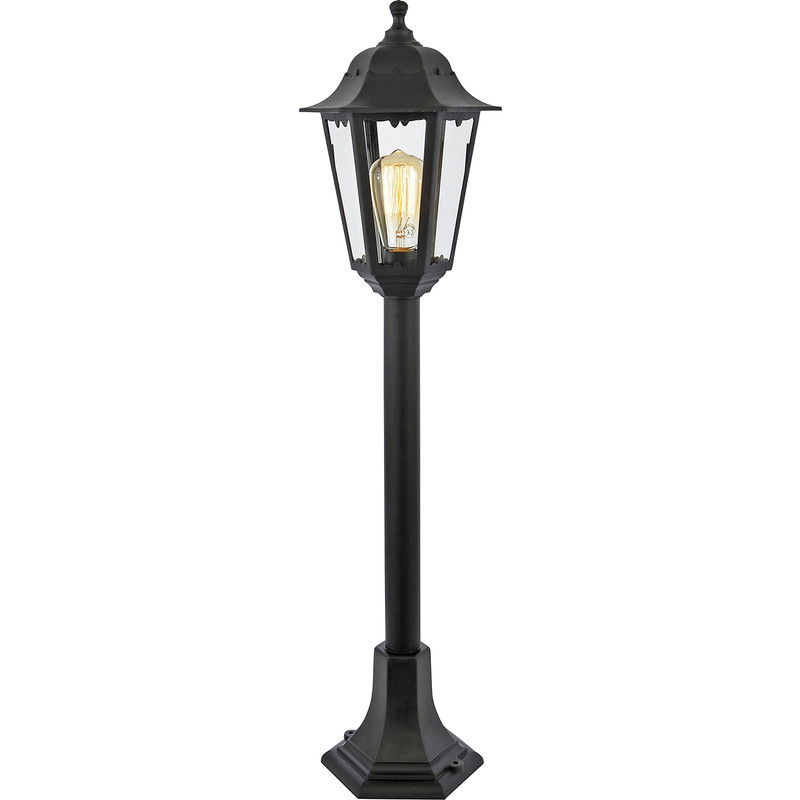 Coast Bianca Black IP44 6 Panel Tall Post Light ES