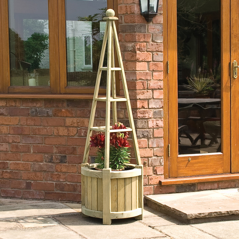Rowlinson Marberry Obelisk Planter 171cm (h) x 50cm (w) x 50cm (d)