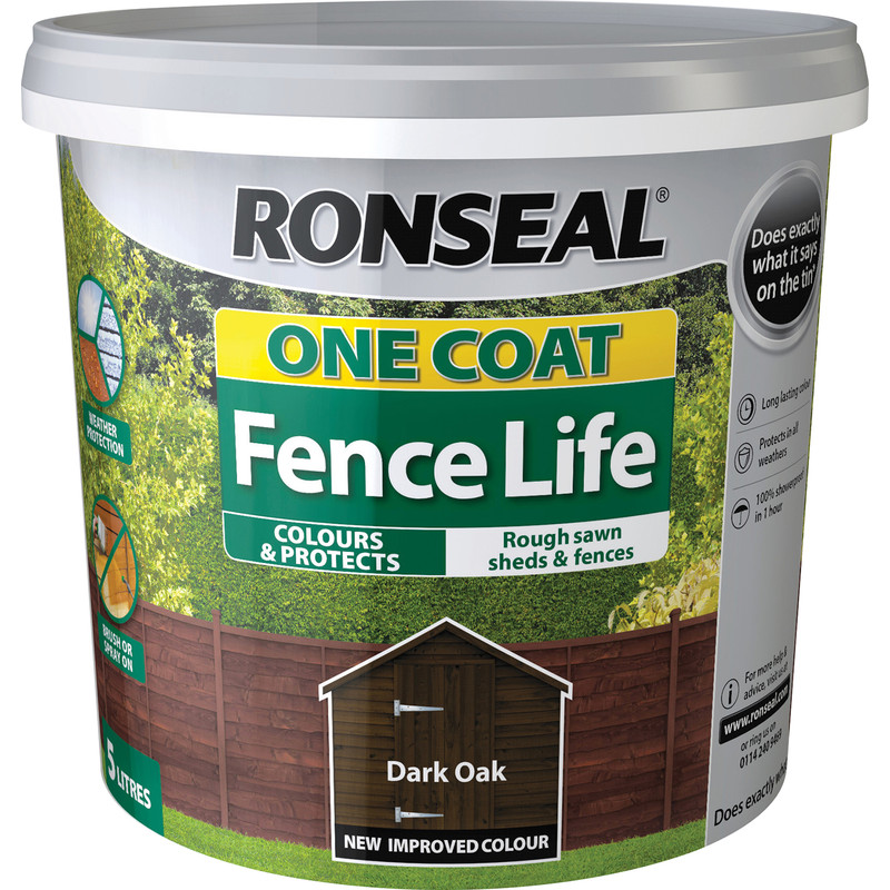 Ronseal One Coat Fence Life 5L Dark Oak