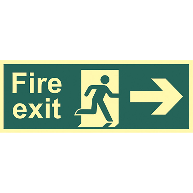 Photoluminescent Fire Exit Sign Fire Exit Right