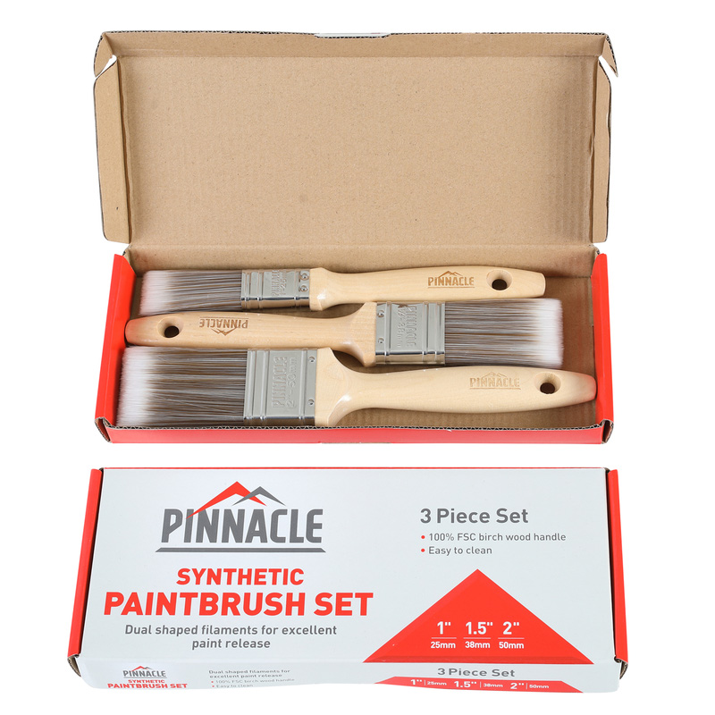 Pinnacle Synthetic Paintbrush Set 3 Piece