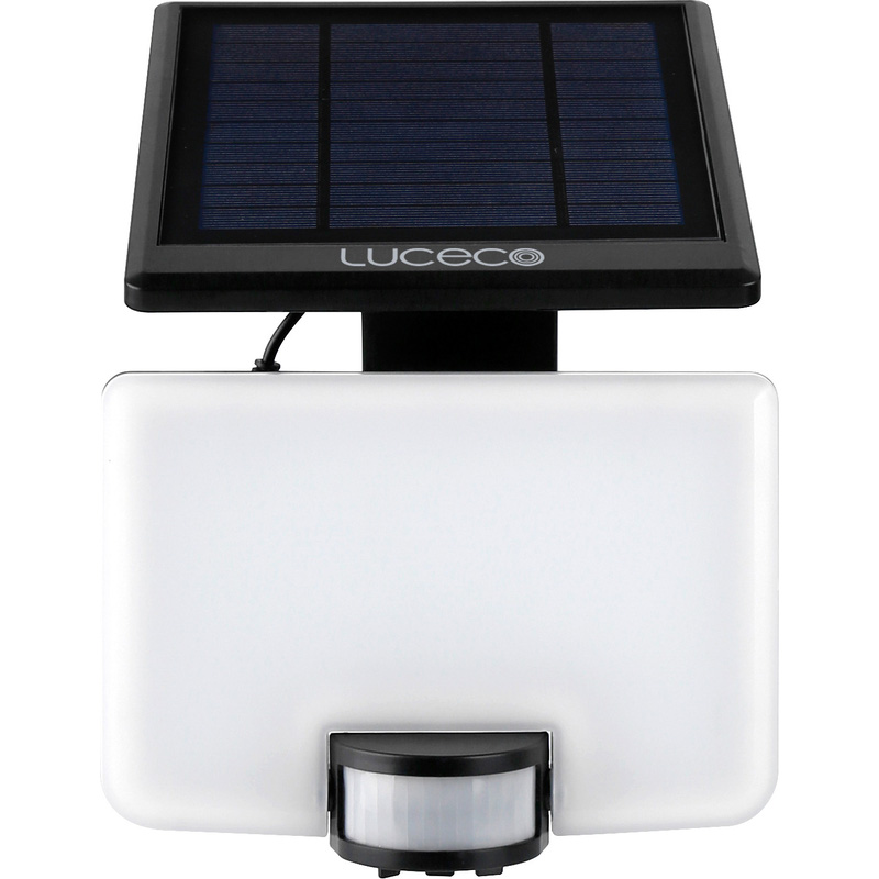 Luceco Solar Floodlight with PIR & Detachable Solar Panel 8W 800lm 4000K