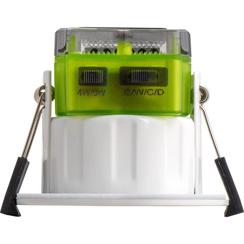 Luceco FType Mk2 Dim2Warm Fire Rated LED Downlight White 4/6W 485/750lm CCT IP65 Regressed