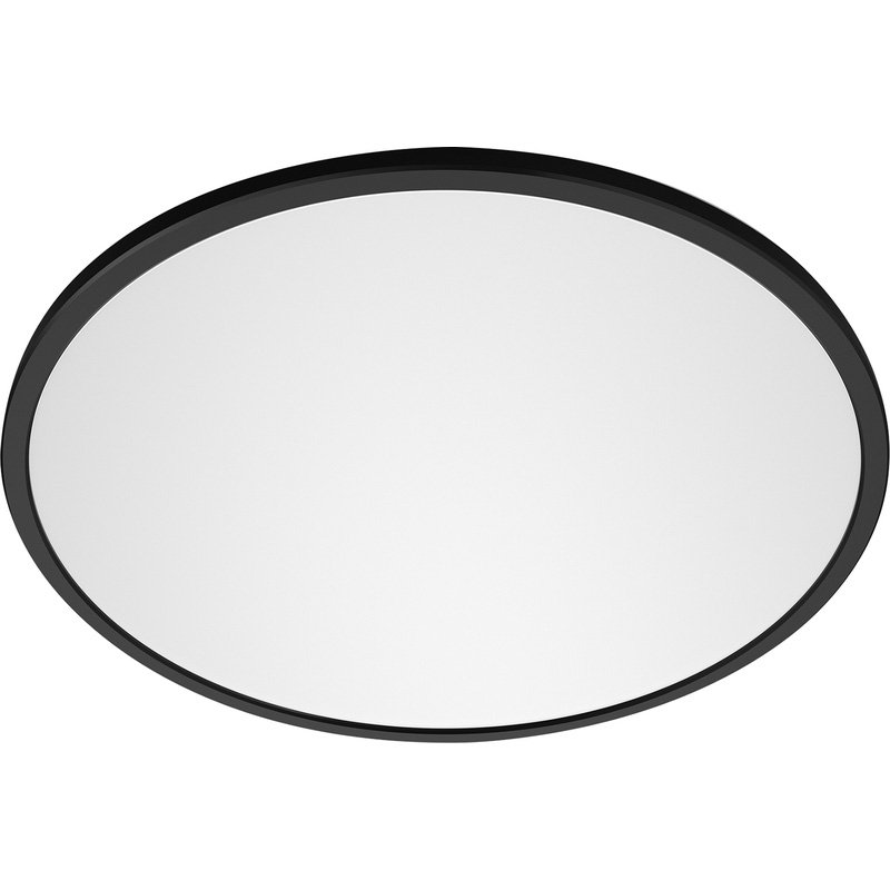 Philips CL550 Superslim LED IP20 Round Ceiling Light Dimmable Black 15W 1300lm Warm White