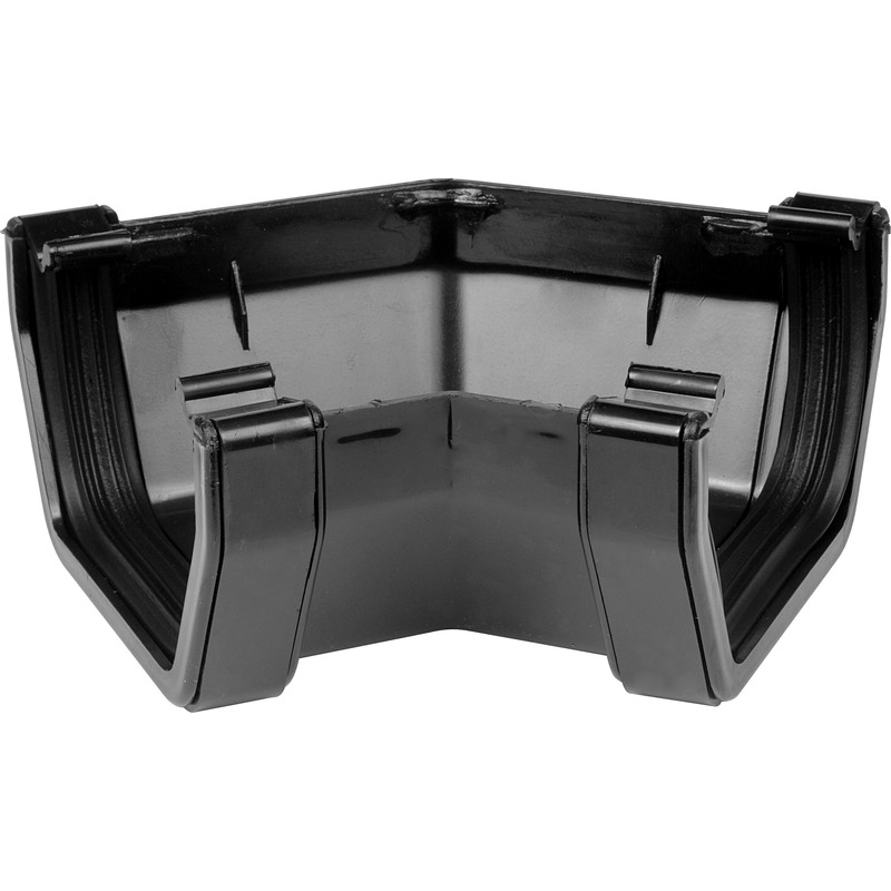 114mm Square Line Gutter Angle 135° Black