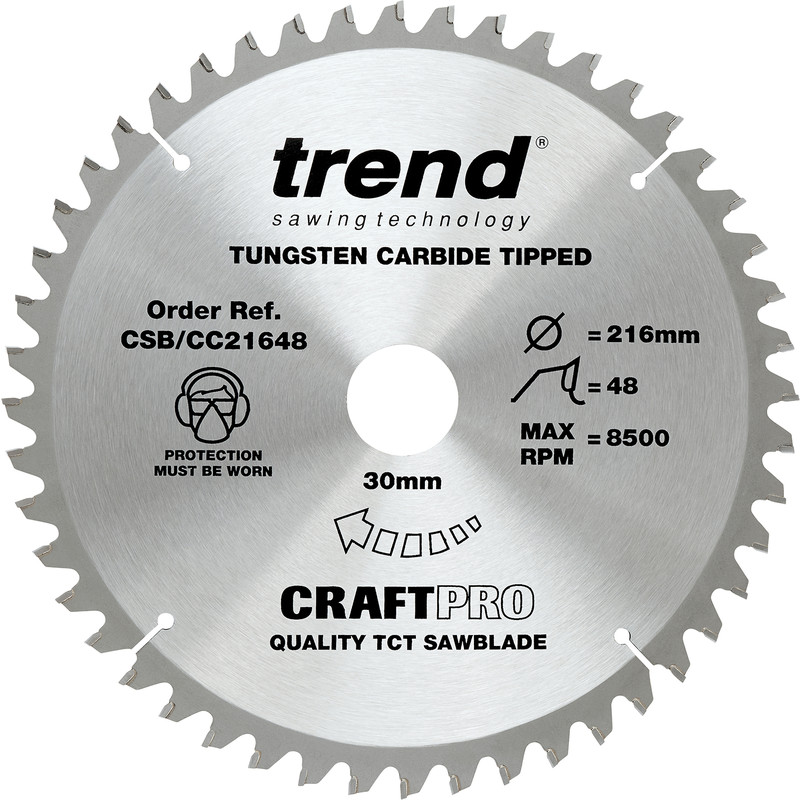 Trend Craft Circular Saw Blade 216 x 48T x 30mm CSB/CC21648