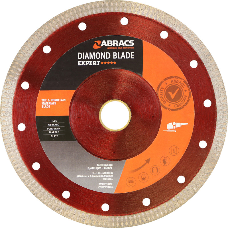 Abracs Tile & Porcelain Diamond Blade 180 x 25.4/22mm