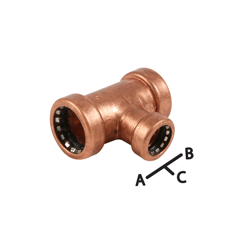 Pegler Yorkshire Tectite Sprint Push-Fit Reducing Tee 22 x 22 x 15mm