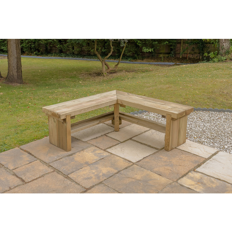 Forest Garden Double Corner Sleeper Bench 44cm(h) x 120cm(w) x 120cm(d)