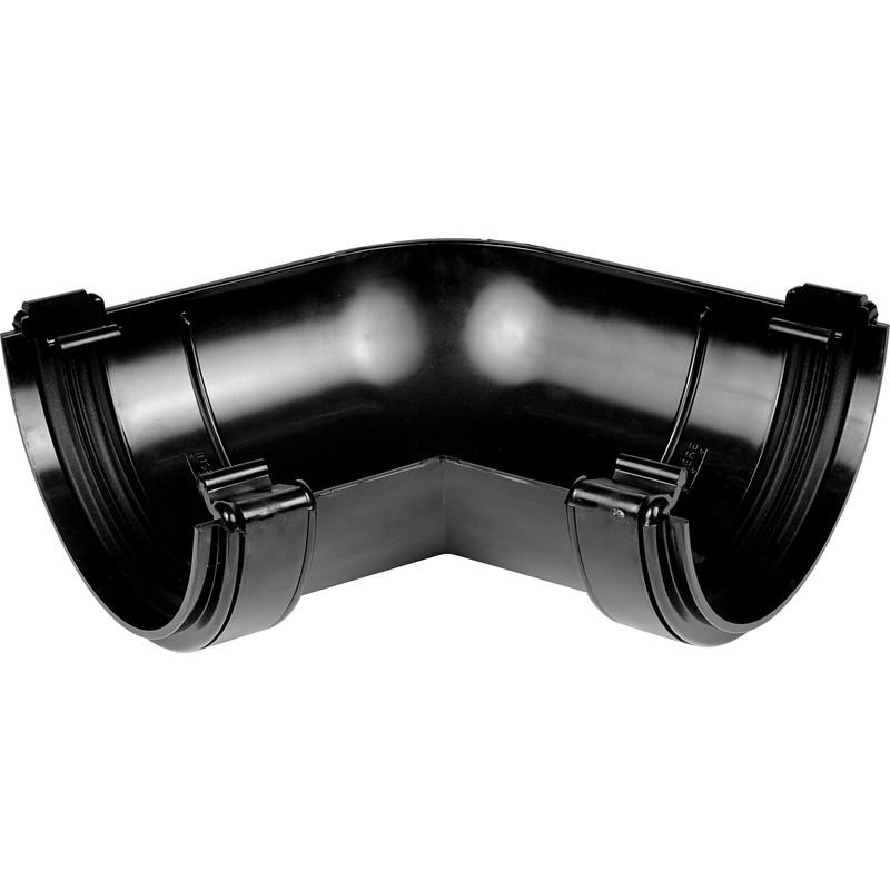112mm Half Round Gutter Angle 120° Black