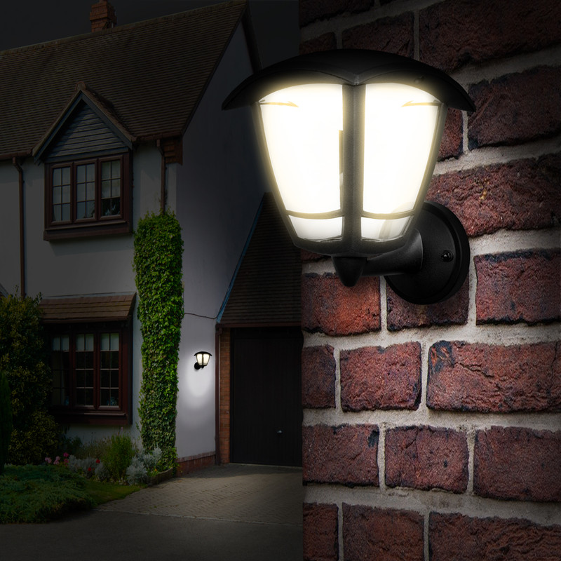 Luceco LED 4 Panel Coach Lantern IP44 8W 640lm Bottom Arm