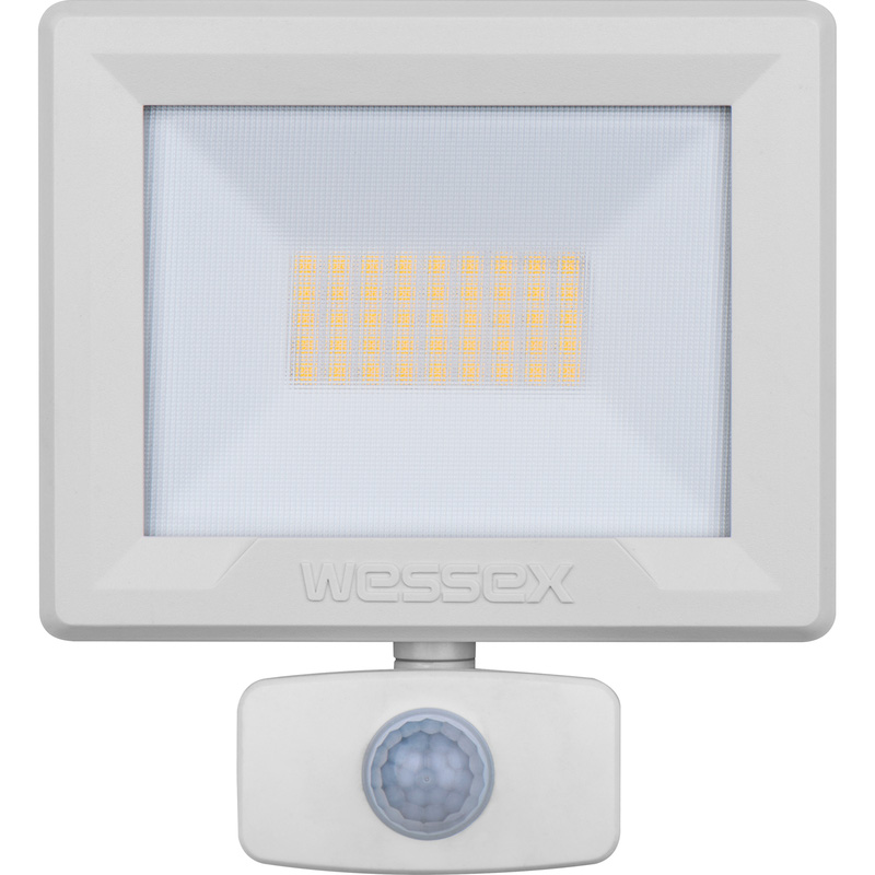 Wessex LED PIR Floodlight IP65 30W 3600lm 4000K White