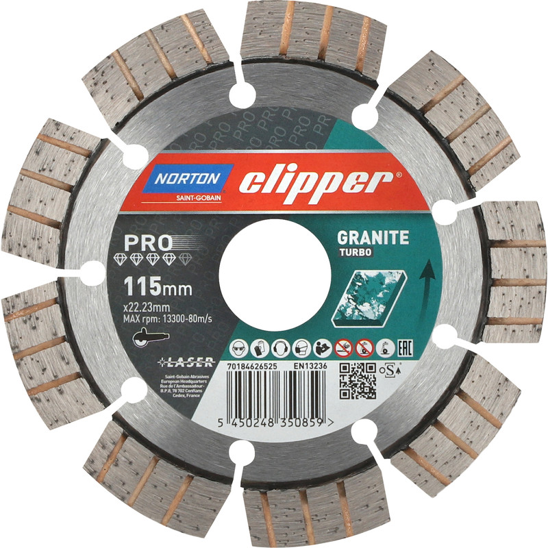 Norton CLIPPER PRO GRANITE Diamond Blade 115 x 22.23 x 2.2mm