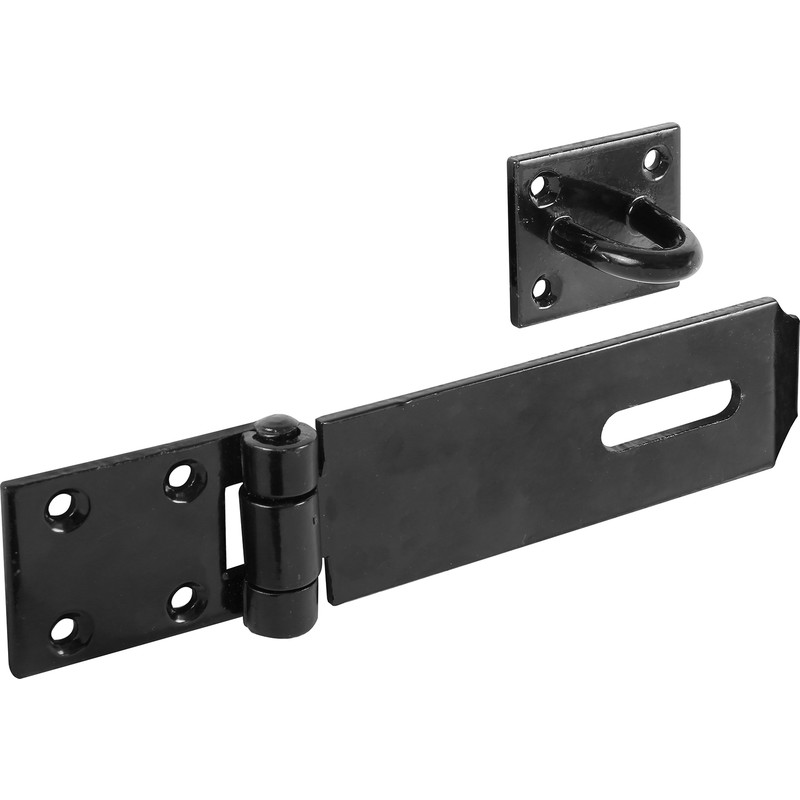 Heavy Duty Safety Hasp & Staple 180mm Black