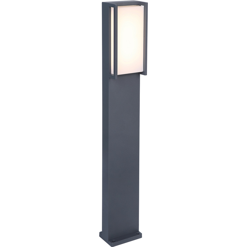 Lutec Qubo Integrated IP54 LED Bollard Light 18W 1100lm 3000K Dark Grey