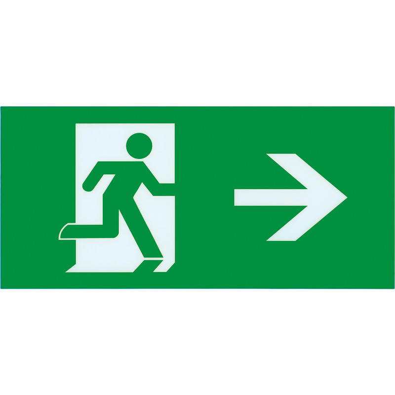 Integral LED Slimline IP20 LED Emergency Exit Sign Box 3.3W 60lm with Right Legend 34m View