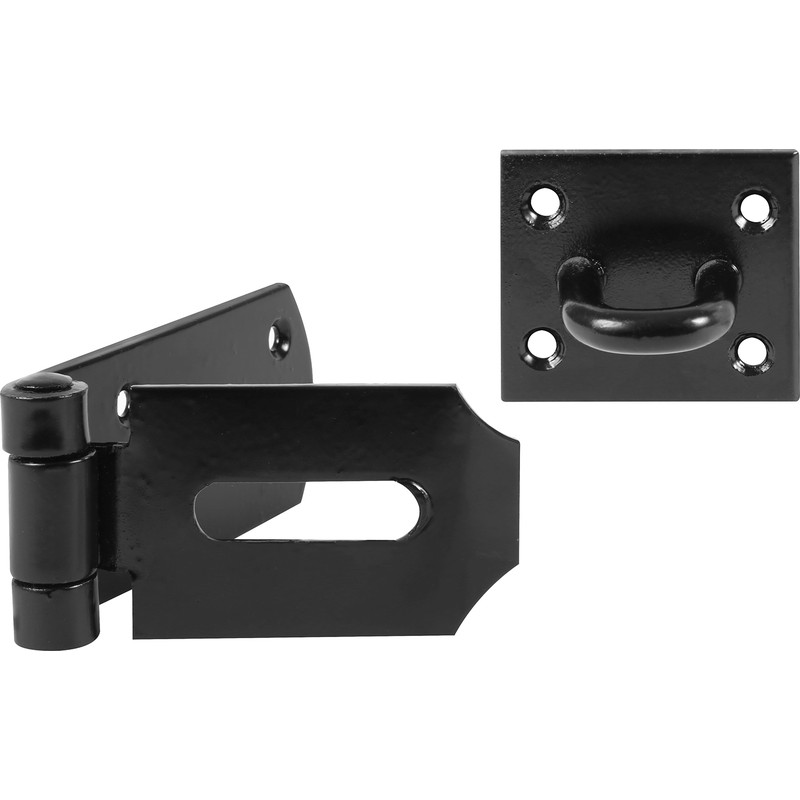 Heavy Duty Black Hasp & Staple 203mm
