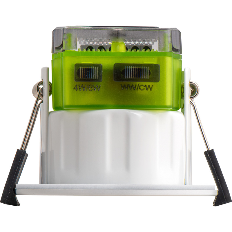 Luceco FType Mk2 Dim2Warm Fire Rated LED Downlight White 4/6W 460/690lm IP65 CCT Regressed