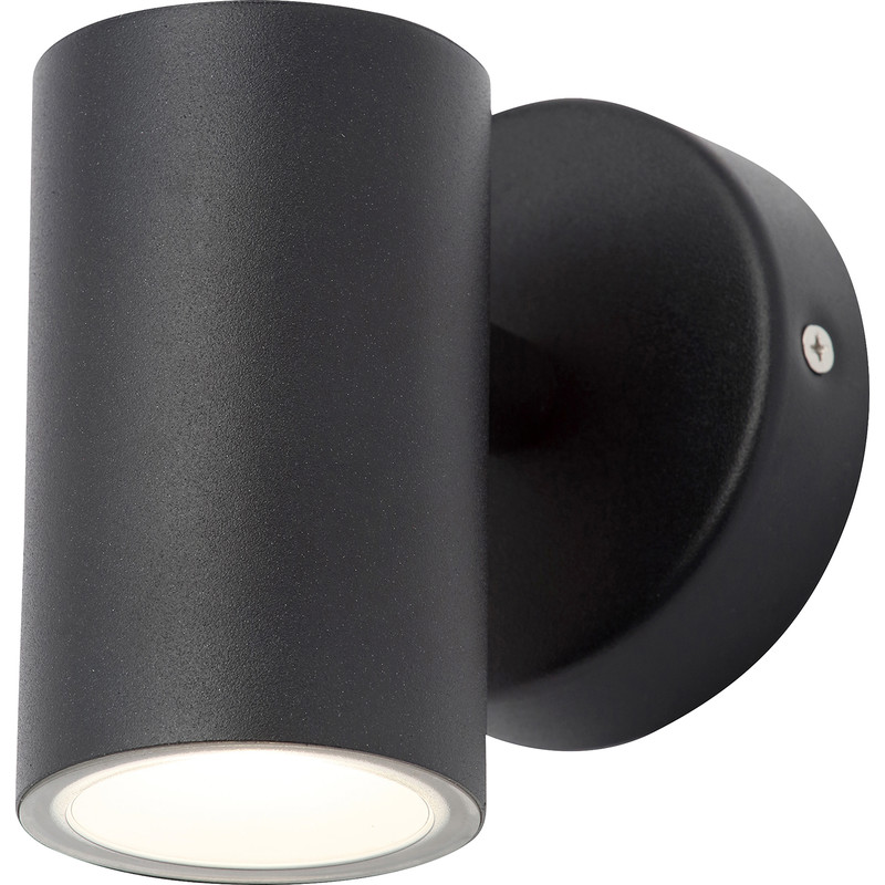 Zink Leto Integrated LED Stainless Steel Up or Down Light IP44 Black 3W 280lm
