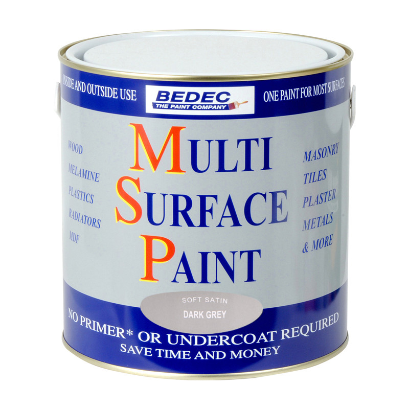 Bedec Multi Surface Paint Satin Dark Grey 2.5L