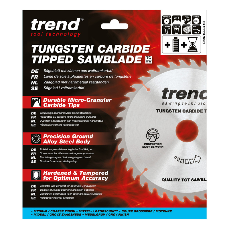 Trend Craft Circular Saw Blade 190 x 24T x 30mm CSB/19024TC