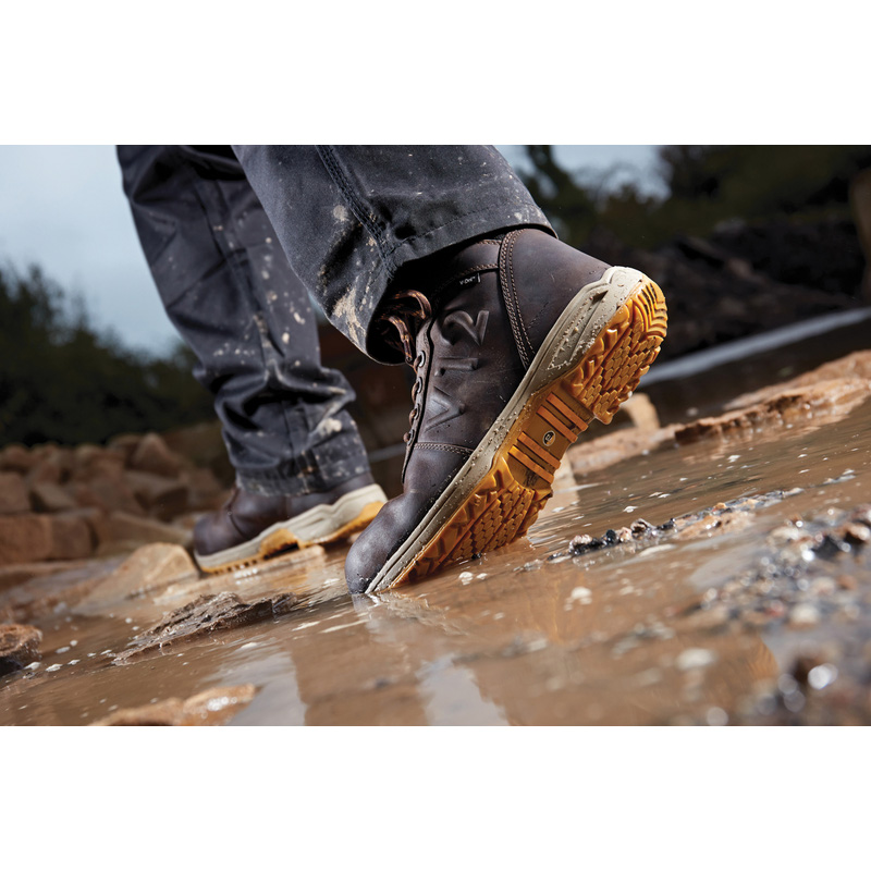 V12 Lynx Waterproof Safety Boots Brown Size 10