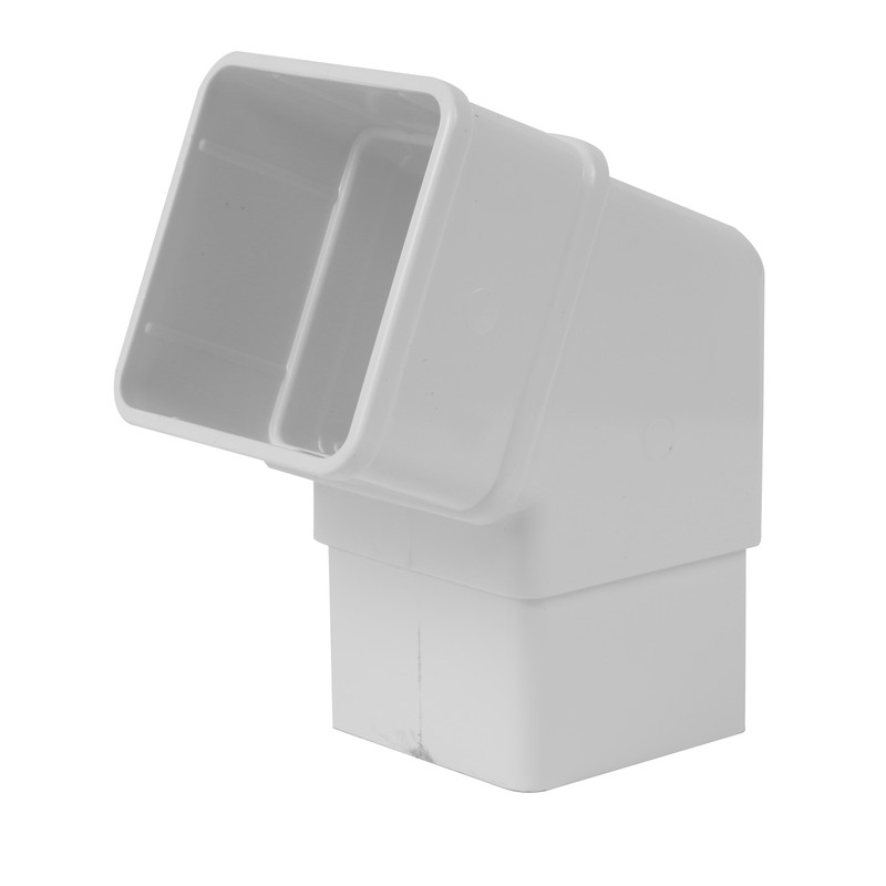 65mm Square Offset Bend 112.5° White