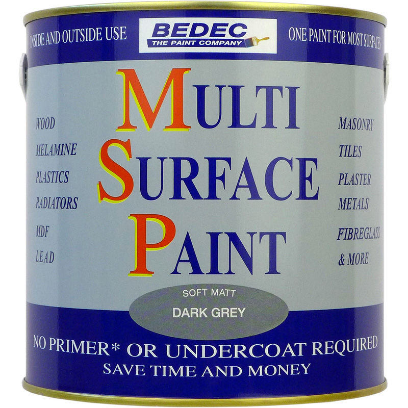 Bedec Multi Surface Paint Matt Dark Grey 2.5L