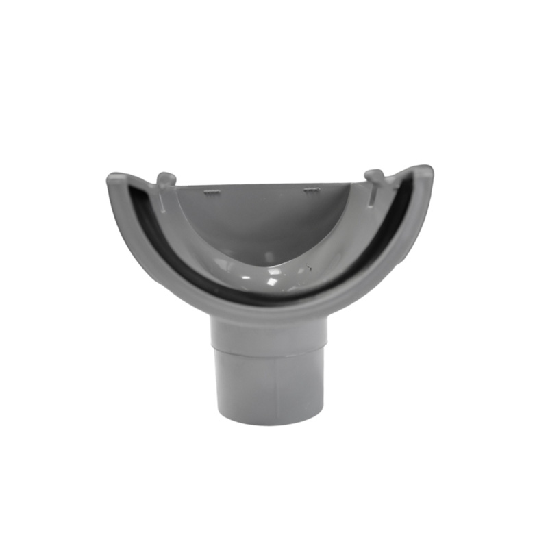 112mm Half Round Stopend Outlet Grey