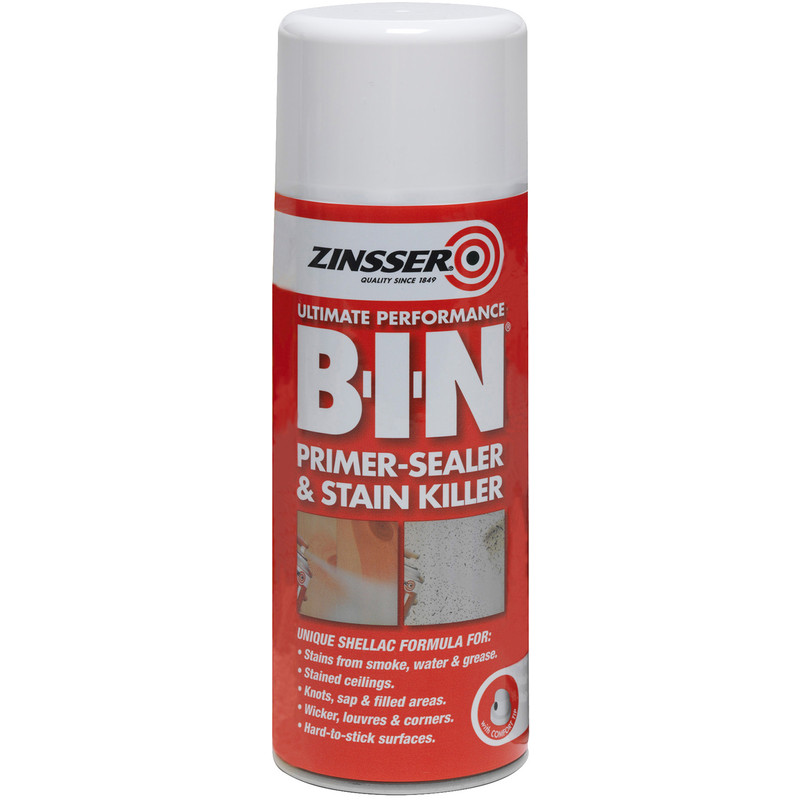 Zinsser B-I-N Primer Sealer Spray Paint White 400ml