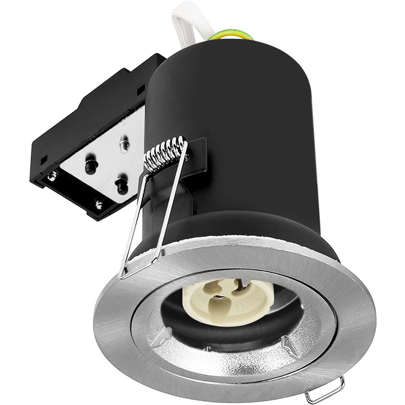 Fire Rated Cast GU10 Downlight Satin Chrome