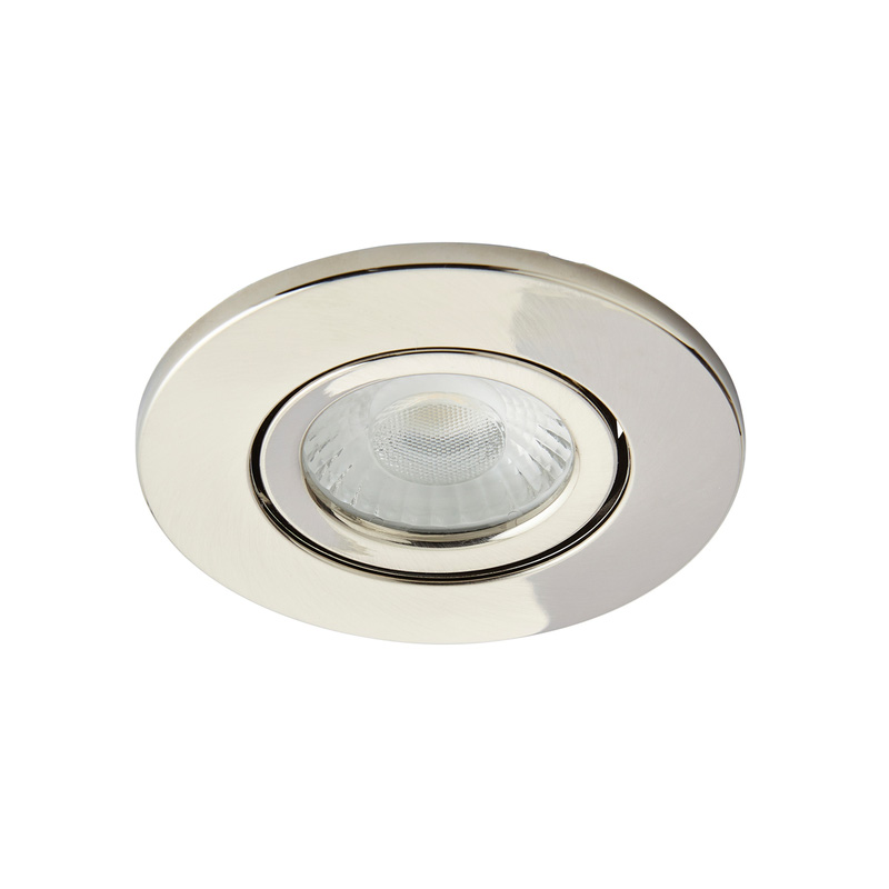 Spa Integrated LED 5W Fire Rated Adjustable IP65 Downlight Satin Nickel 500lm 4000K