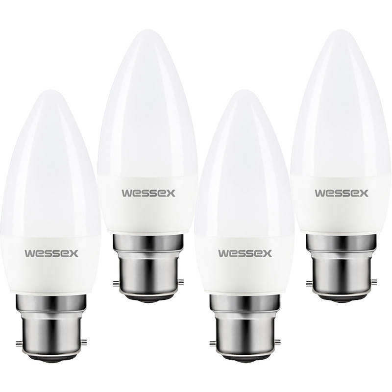 Wessex LED Frosted Dimmable Candle Bulb Lamp 4.2W BC 470lm