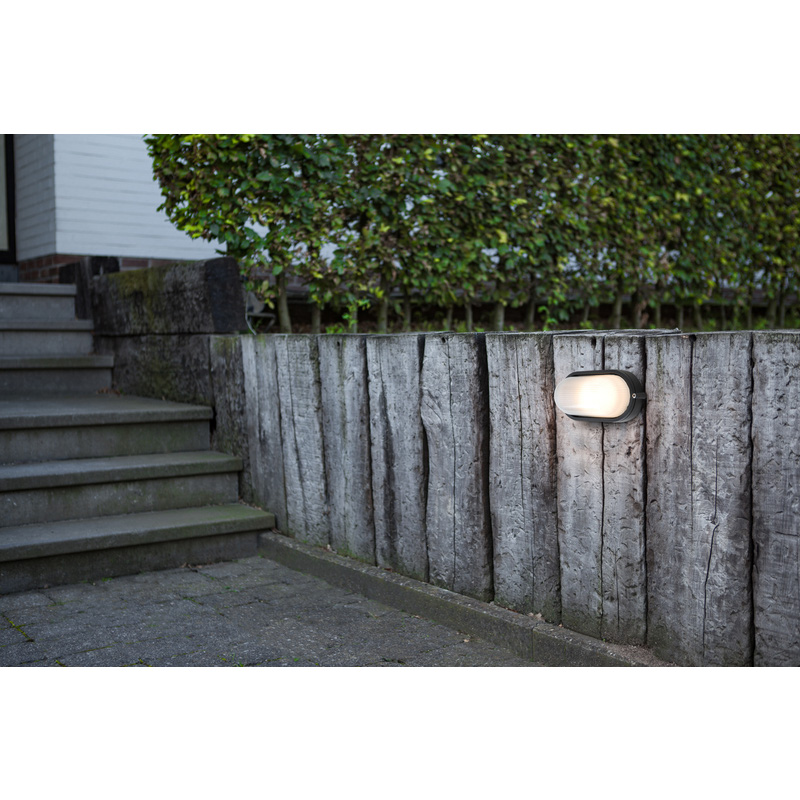 Lutec Echo IP44 Wall Light E27 Max 60W Black