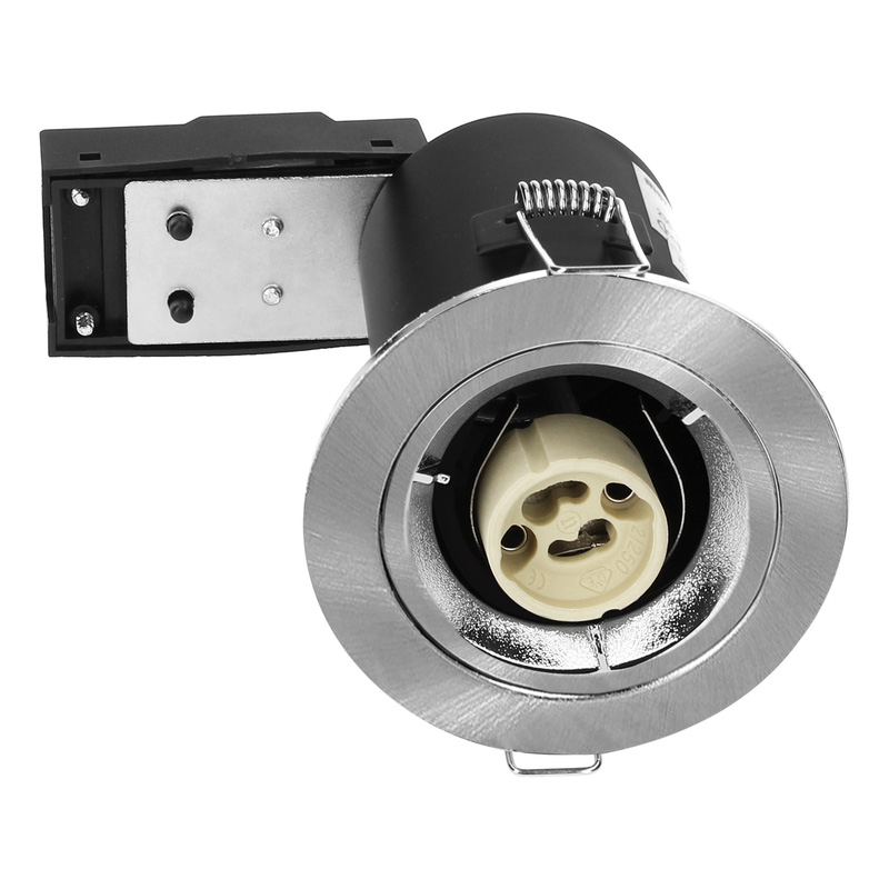 Fire Rated Cast GU10 Downlight Satin Chrome