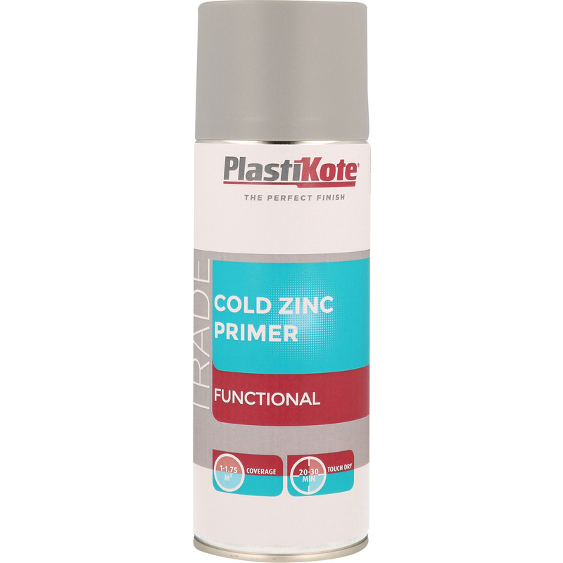 Plastikote Cold Zinc Primer Spray Paint 400ml