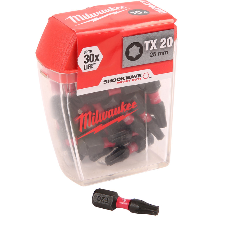 Milwaukee Shockwave Impact Screwdriver Bits TX20 x 25mm