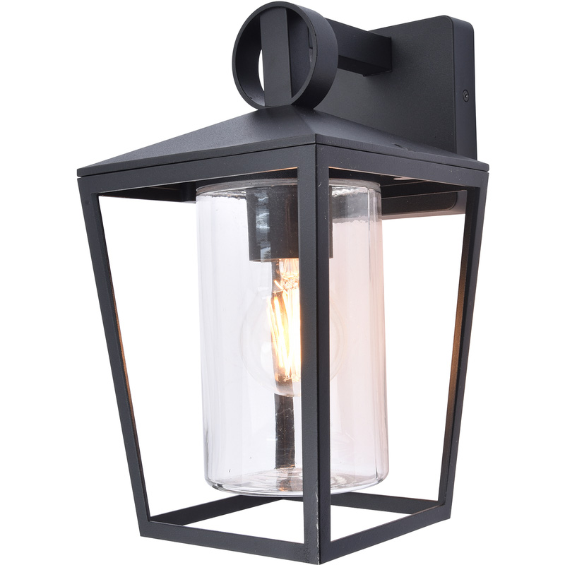 Lutec West E27 IP44 Wall Light Black