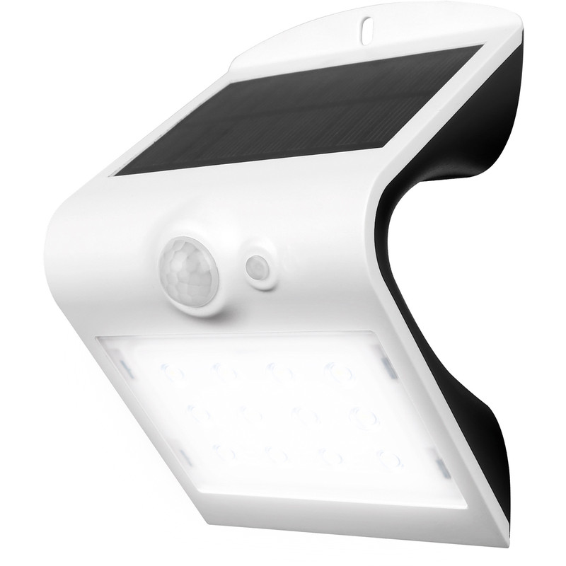 Luceco SOLAR Guardian 1.5W PIR Wall Light IP65 White 220lm