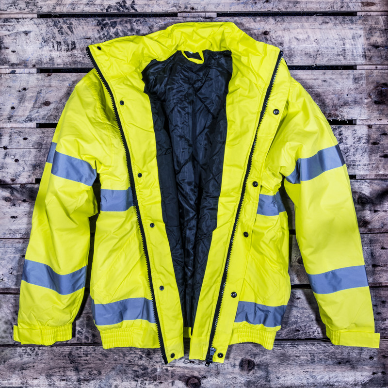 Hi Vis Bomber Jacket Yellow Large