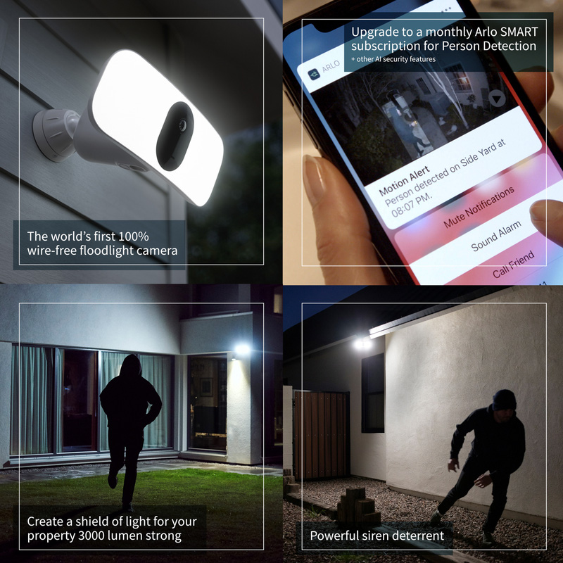 Arlo Pro 3 Wireless Outdoor Floodlight Camera White