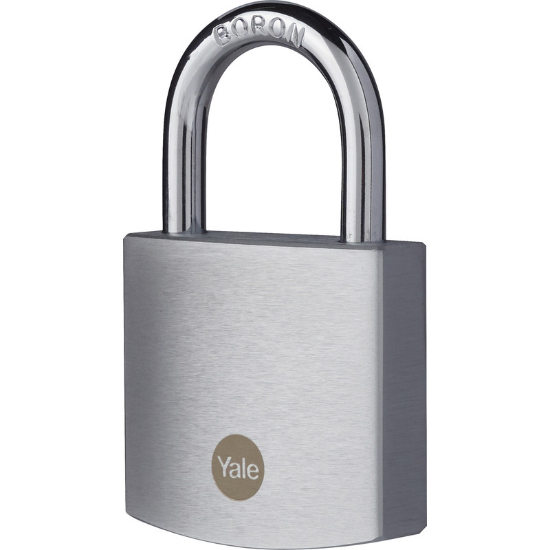 Yale Brass Padlock with Satin Chrome Finish 50mm