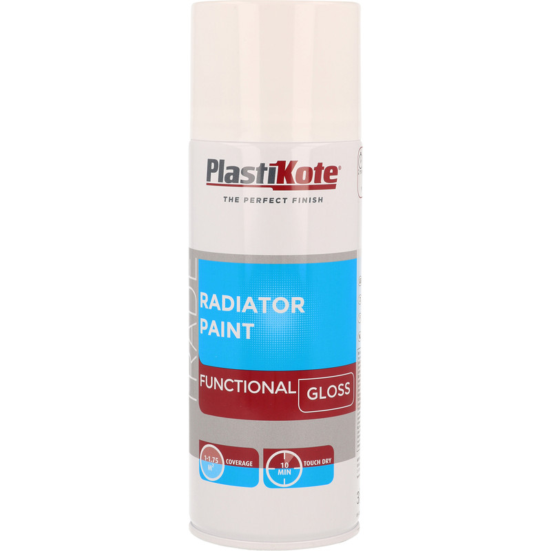Plastikote Radiator Paint Spray Paint 400ml Gloss White