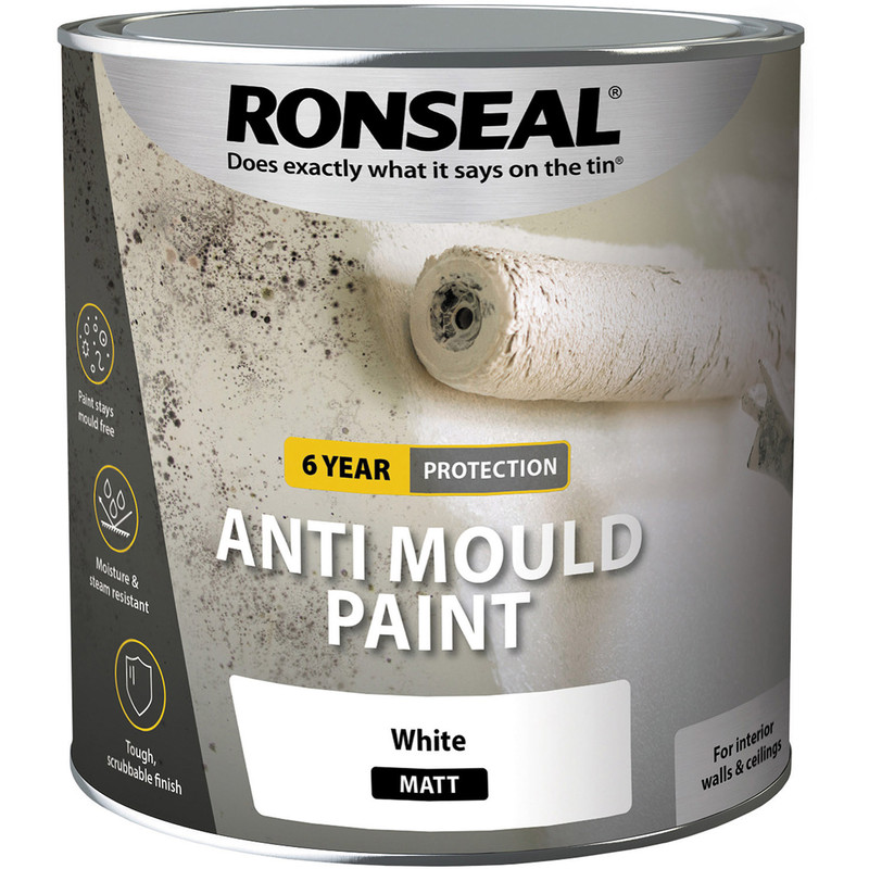 Ronseal 6 Year Anti Mould Paint 2.5L Matt White