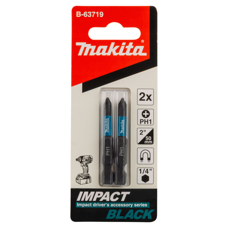 Makita Impact Rated 50mm Black Bit PH1