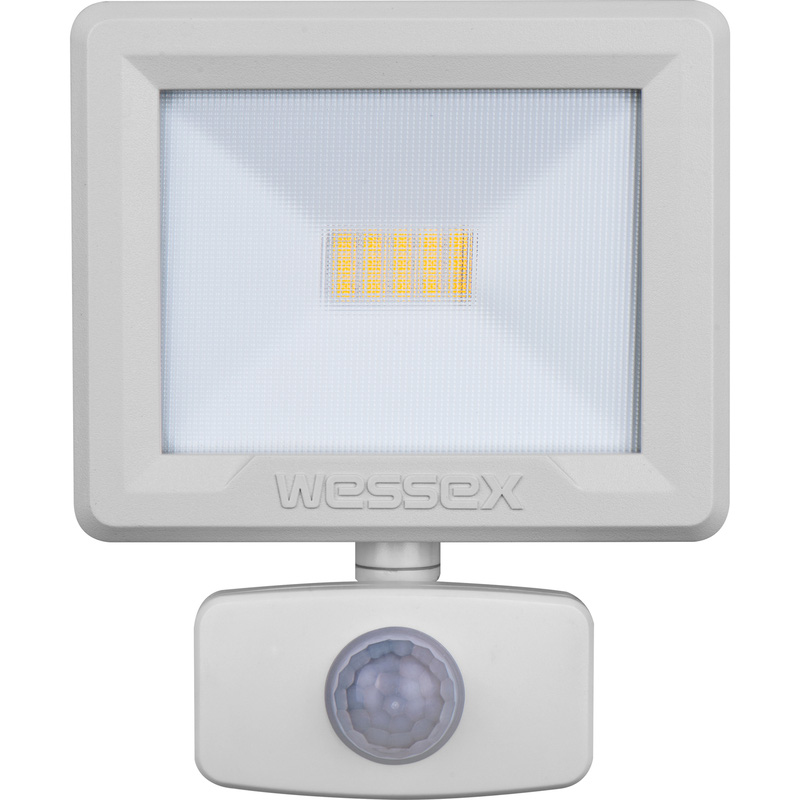 Wessex LED PIR Floodlight IP65 10W 1200lm 4000K White